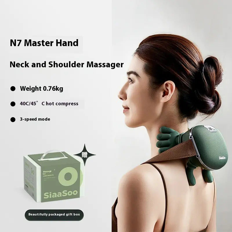 Heated wireless neck and back massager