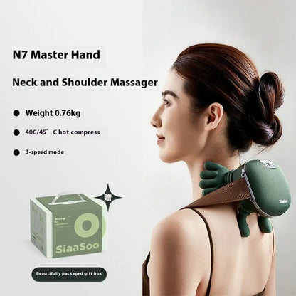 Heated wireless neck and back massager