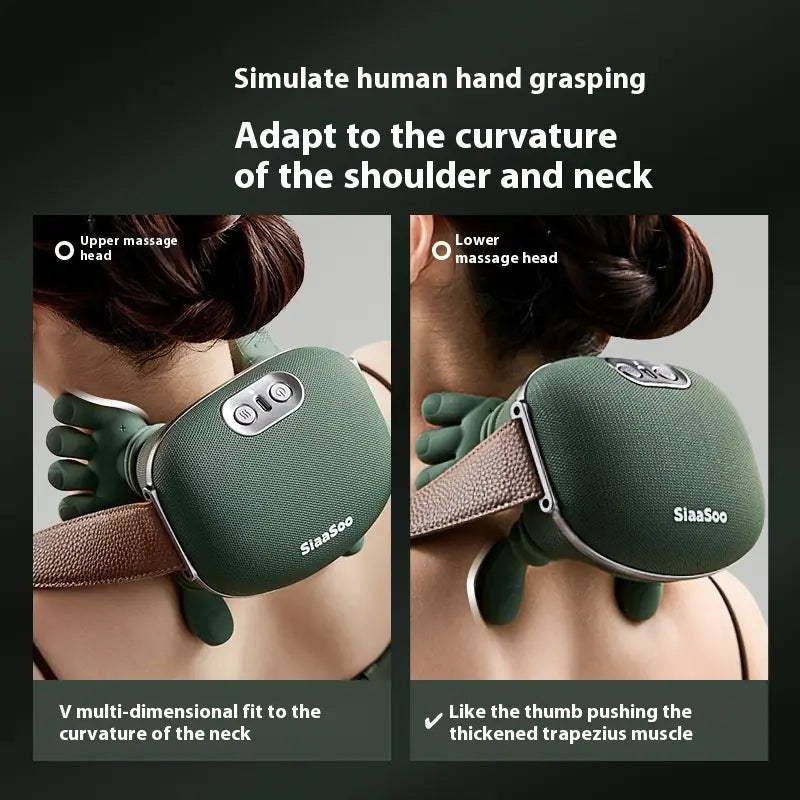 Heated wireless neck and back massager