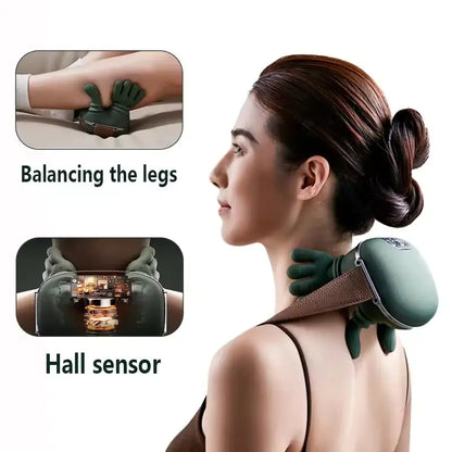 Heated wireless neck and back massager