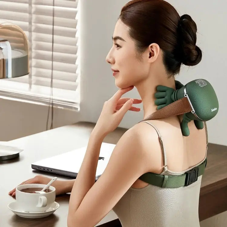Heated wireless neck and back massager