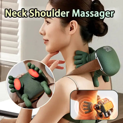 Heated wireless neck and back massager